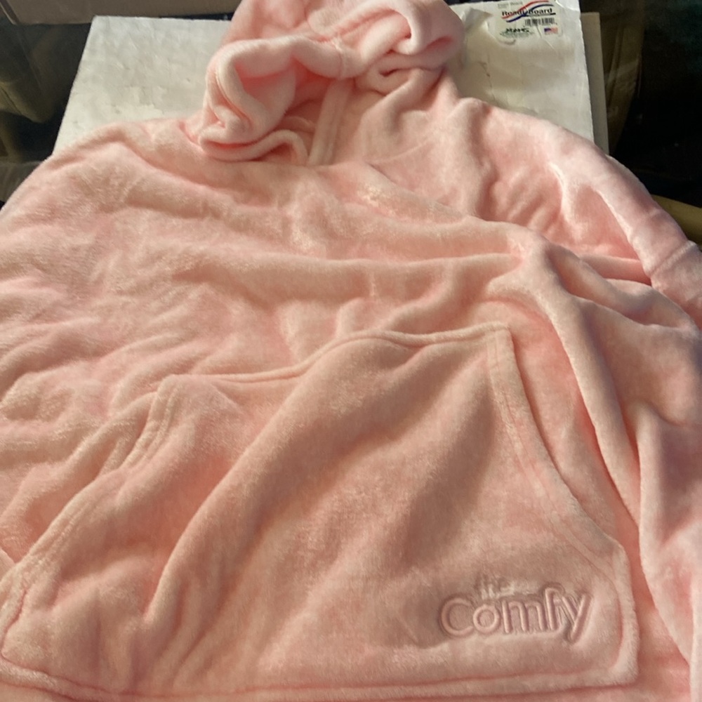 The Comfy pink hooded popover robe